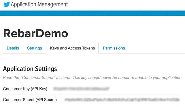 Twitter App Credentials