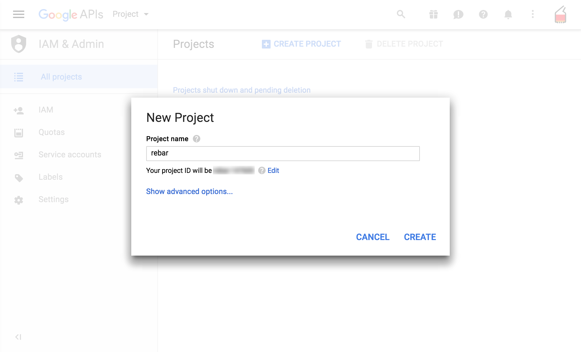 Creating a Google Project