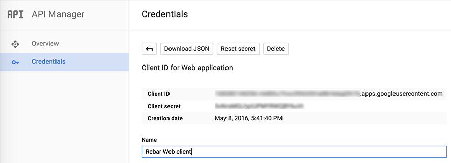 Google API Credentials