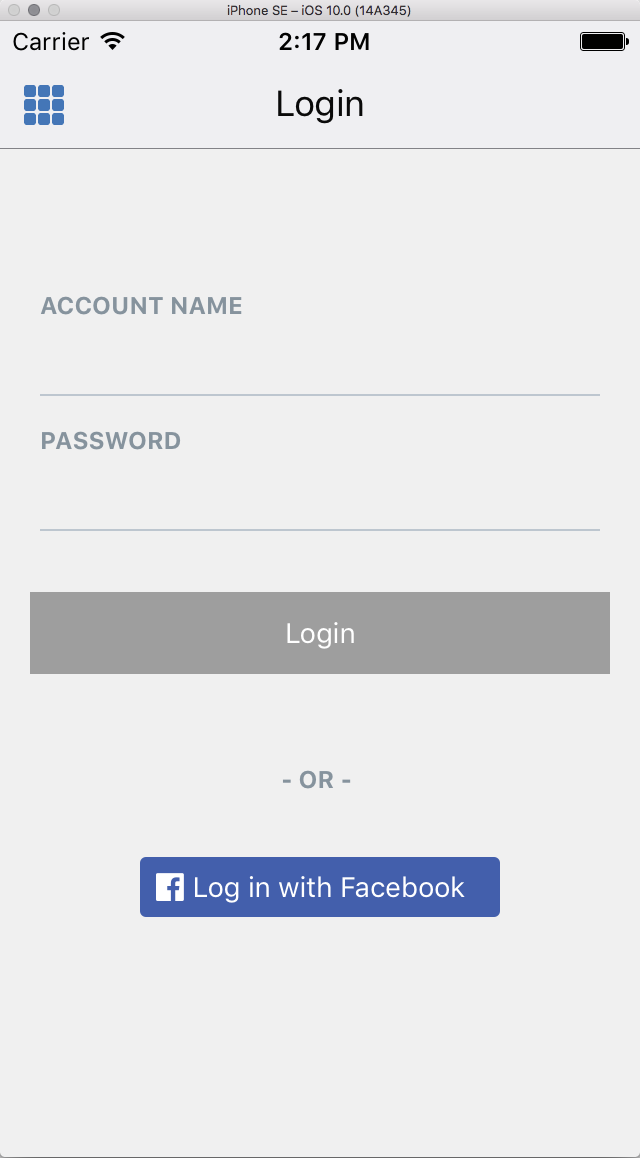 App Login Screen